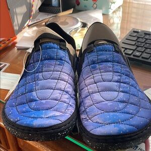 Merrell Blue and Black Quilted Slip-Ons